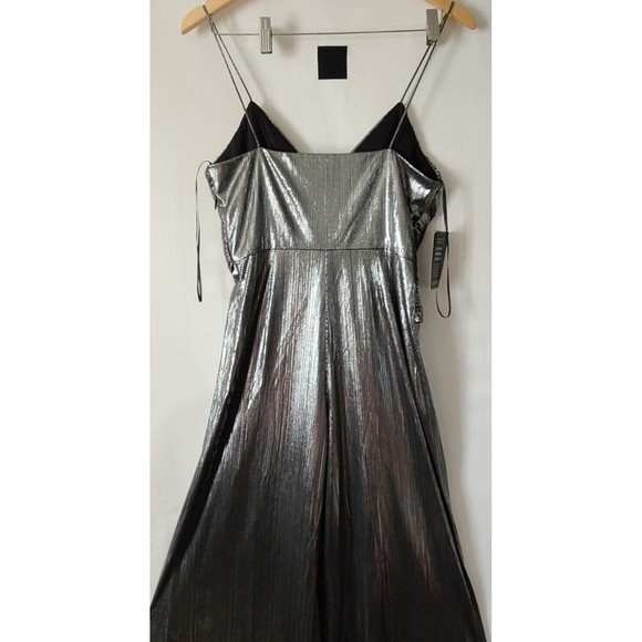 Retrofete Everly Jumpsuit Liquid Metallic Gunmetal Size S $585 NWT - Picture 10 of 15